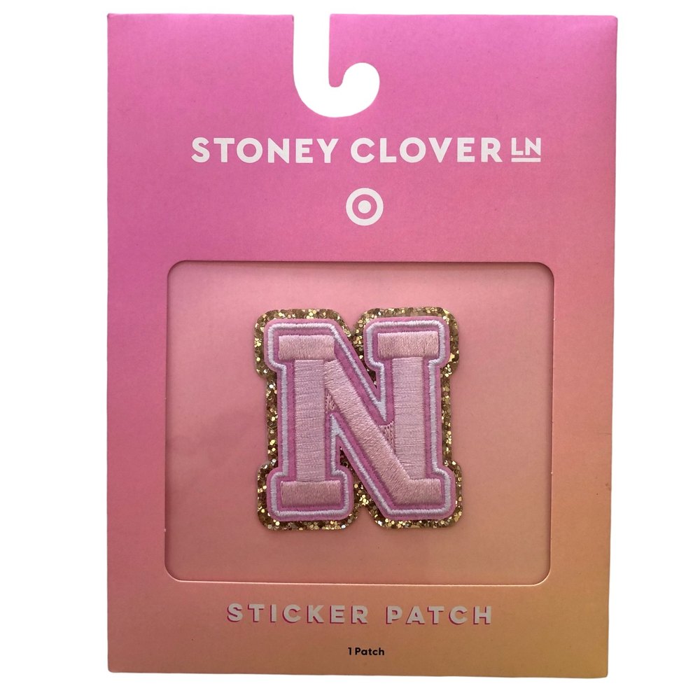 Stoney Clover Lane x Target Embroidered Letter N Pink Patch Sticker NEW